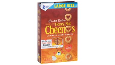 Honey Nut Cheerios Gluten Free Happy Heart Shapes Limited Edition Cereal Large Size