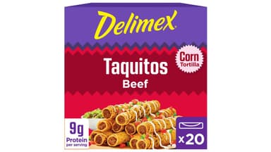 Delimex Mexican Street Style Beef Taquitos Frozen Snacks