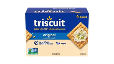 Triscuit Vegan Healthy Original Whole Grain Wheat Snack Crackers