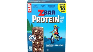 Clif ZBAR Non-GMO Cookies 'N Cream Crispy Protein Snack Bars Family