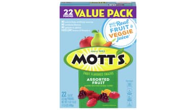 Mott's Assorted Fruit Flavored Snacks, Made with Real Fruit Puree