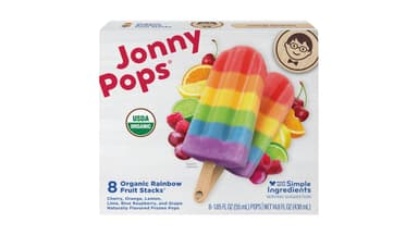 Jonny Pops Organic Rainbow Fruit Stacks Frozen Pops