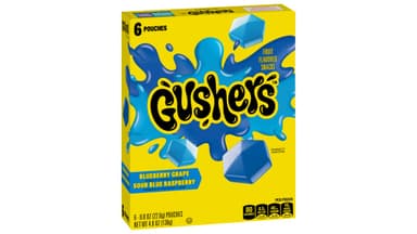 Fruit Gushers Blueberry Grape and Sour Blue Raspberry Fruit Flavored Snacks