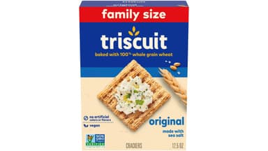 Triscuit Vegan Original Whole Grain Wheat Sea Salt Snack Crackers Family Size
