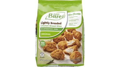 Just Bare Fully Cooked Lightly Breaded Frozen Chicken Breast Bites