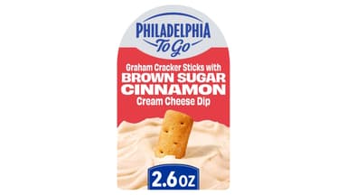 Philadelphia To Go Graham Cracker Sticks with Brown Sugar Cinnamon Cream Cheese Dip