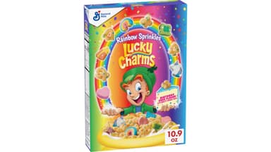 Lucky Charms Rainbow Sprinkles Birthday Cake Flavor Cereal with Marshmallows