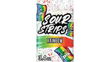 Sour Strips Rainbow Flavored Chewy Candy