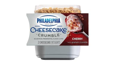 Philadelphia Cherry Cheesecake Crumble Desserts with Graham Crumble