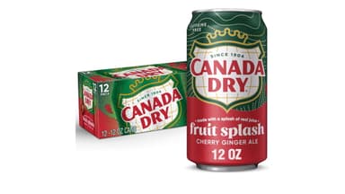 Canada Dry Caffeine Free Fruit Splash Cherry Ginger Ale Soda
