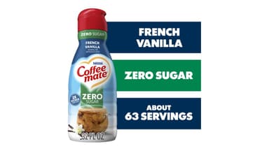 Nestle Coffee-Mate Zero Sugar Gluten Free French Vanilla Flavored Liquid Coffee Creamer