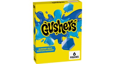 Fruit Gushers Blueberry Grape and Sour Blue Raspberry Fruit Flavored Snacks