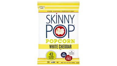 SkinnyPop Vegan Gluten-Free White Cheddar Flavor Popped Popcorn