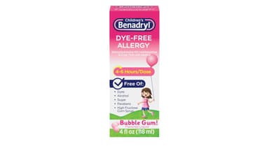 Benadryl Children's Dye-Free Bubble Gum Flavored 12.5 mg Allergy Relief Liquid
