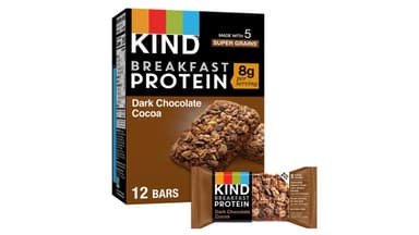 KIND Bar Gluten Free Dark Chocolate Cocoa Breakfast Protein Bars