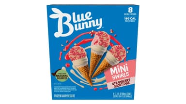 Blue Bunny Mini Swirls Frozen Strawberry Shortcake Dairy Dessert Cones