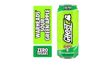 GHOST Energy Zero Sugar Warheads Sour Green Apple Energy Drink