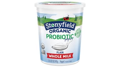 Stonyfield Organic Plain Whole Milk Probiotic Yogurt Container