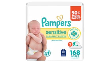 Pampers Fragrance Free Sensitive Hypoallergenic Baby Wipes Flip-Top