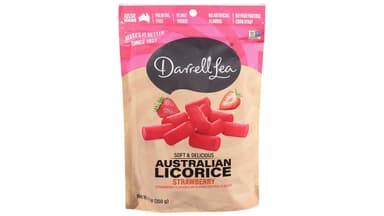 Darrell Lea Plant Based Soft Australian Strawberry Flavored Licorice