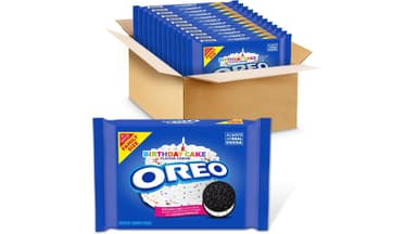 Oreo Birthday Cake Creme Chocolate Sandwich Cookies Family Size