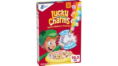 Lucky Charms Gluten Free Limited Edition Jumbo Unicorns Cereal with Marshmallows