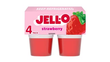 JELL-O Original Strawberry Flavored Gelatin Snack Cups