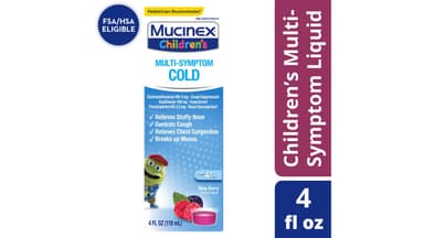 Mucinex Very Berry Flavor Children's 4+ Years Multi-Symptom Liquid Cold Medicine