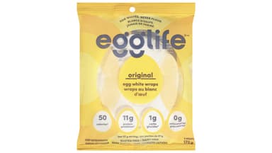 Egglife Gluten Free Dairy Free Original Egg White Wraps