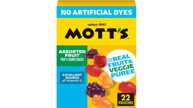 Mott's Assorted Fruit Flavored Snacks, Made with Real Fruit Puree