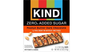 KIND Zero Added Sugar Peanut Butter Dark Chocolate Bars - /