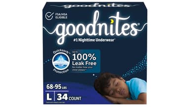 Goodnites QuickSorb Boy's 100% Leak Free Nighttime Bedwetting 68- Underwear ( ) (Large)