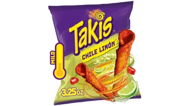 Takis Mild Spicy Rolled Chile Limon Flavored Tortilla Chips Bag Snack Size