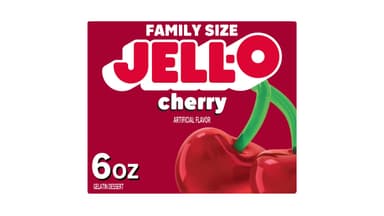Jell-O Cherry Gelatin Dessert Mix, Family Size