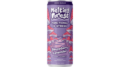 Melting Forest D-Stress Strawberry Lavender Mushroom Sparkling Water