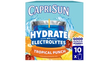 Capri Sun Hydrate Tropical Punch Flavored Drink Pouches with Electrolytes