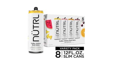 Nutrl Vodka Gluten Free Real Fruit Juice Hard Seltzer Slim Cans Variety