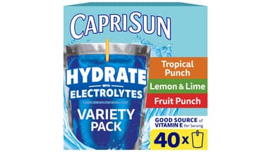 Capri Sun Hydrate with Electrolytes Juice Drink Pouches Variety