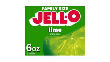 JELL-O Lime Artificially Flavored Gelatin Dessert Mix Box Family Size