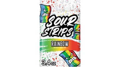 Sour Strips Rainbow Flavored Chewy Candy