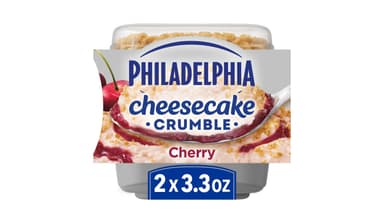 Philadelphia Cherry Cheesecake Crumble Desserts with Graham Crumble