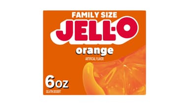 JELL-O Orange Gelatin Dessert Mix Box Family Size