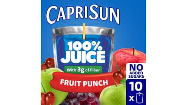 Capri Sun Zero Added Sugar Fruit Punch Flavored 100% Juice