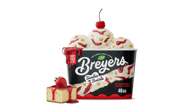 Breyers Sundae Swirls Strawberry Pound Cake Ice Cream