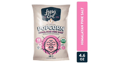 Lesser Evil Organic Gluten Free No Vegetable Oil The Original Himalayan Pink Salt Popcorn